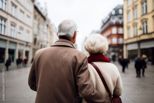 Elderly Couple Embraces Tenderly, Wrapping Each Other in Love's Warmth, AI generated