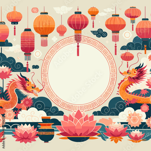 Flat Illustration Chinese New Year Year Of Dragon 2024 - 05