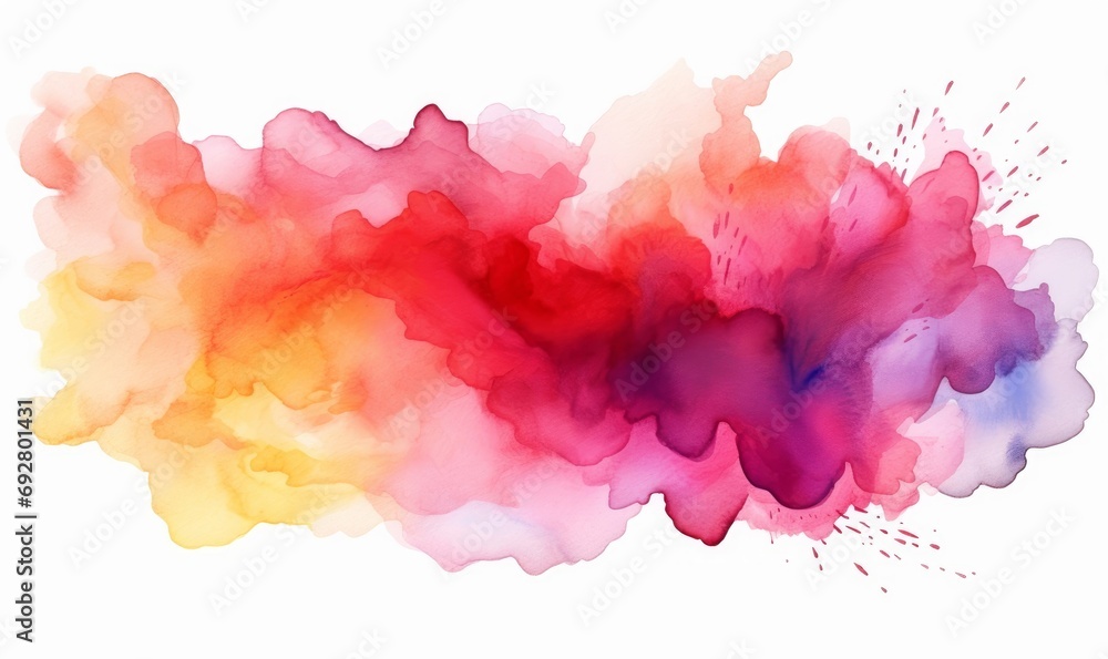 Watercolor stain on a transparent background, Generative AI 