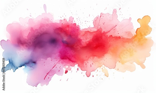 Watercolor stain on a transparent background, Generative AI  photo