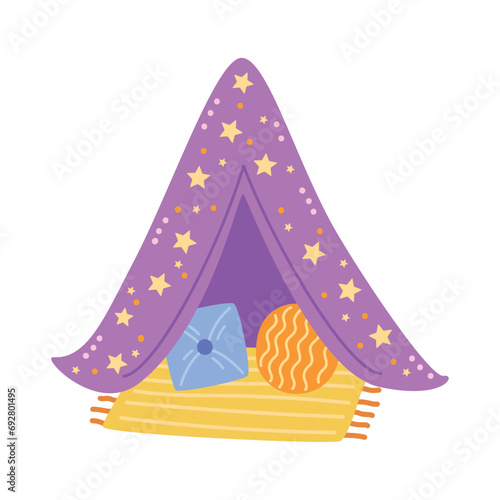 girl teepee illustration