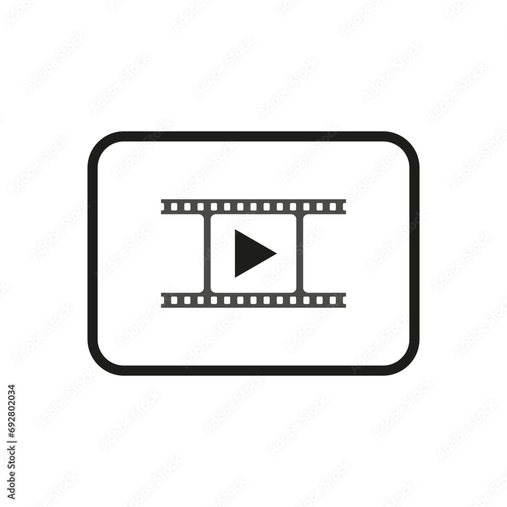 Video sign. Filmstrip Icon. Vector illustration. EPS 10. Video sign. Filmstrip Icon. Vector illustration. EPS 10.