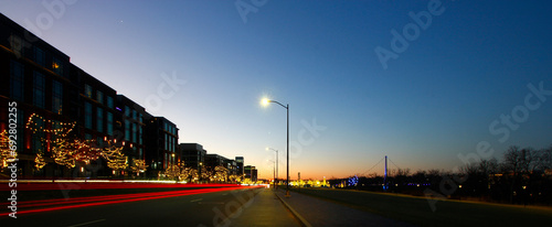 Photography Bridge Park with Christmas Lights, Dublin, Ohio