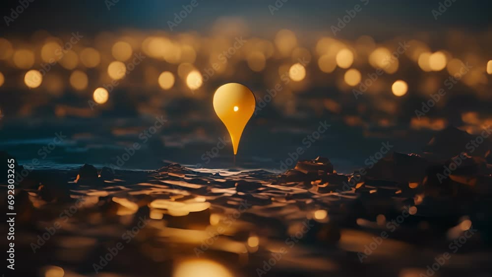 A sleek and dynamic take on the classic location pin, achieved through vibrant golden tones and sharp wireframe lines. A sleek and dynamic take on the classic location pin, achieved through vibrant golden tones and sharp wireframe lines.