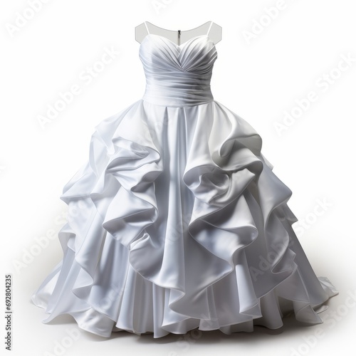 White Wedding Dress on a White Background