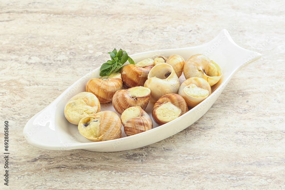 Delicous baked snail with butter - Escargot Delicous baked snail with butter - Escargot