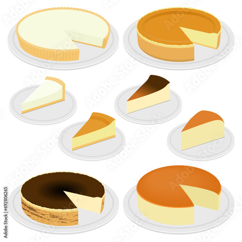 チーズケーキのイラストセット