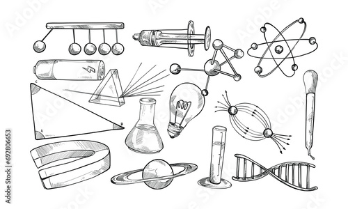 science handdrawn collection