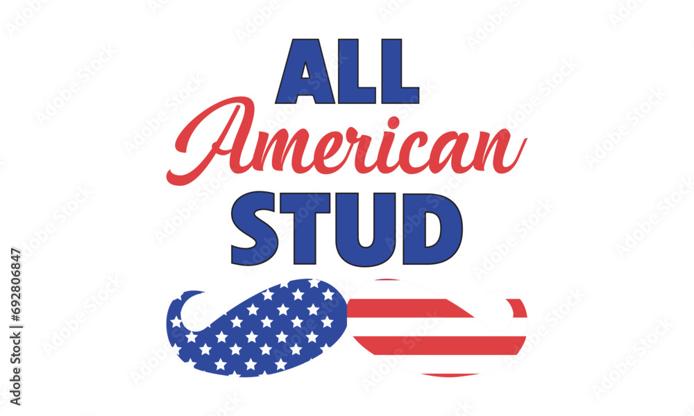 All American Stud US Flag Vector and Clip Art