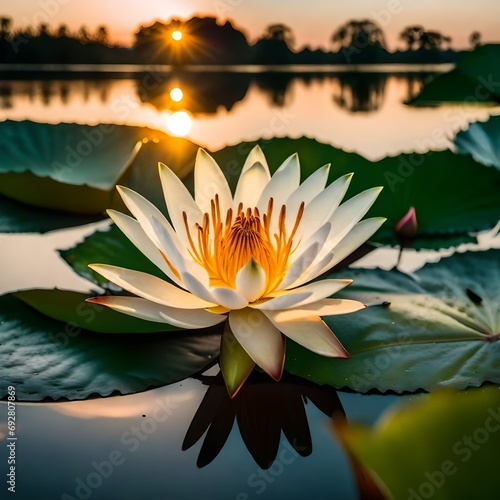 water lily in the pond