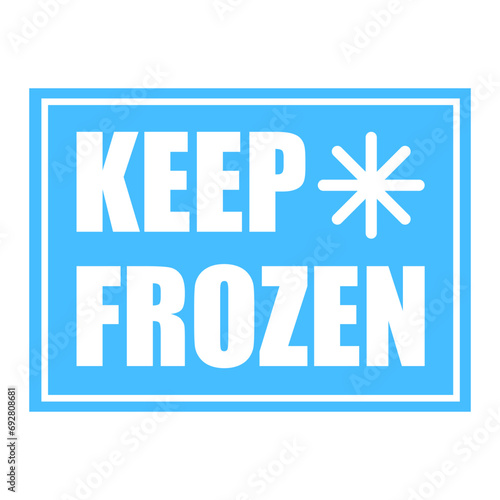 Keep frozen label. Storage in refrigerator and freezer. Keep frozen badges for product. Vector illustration. EPS 10.