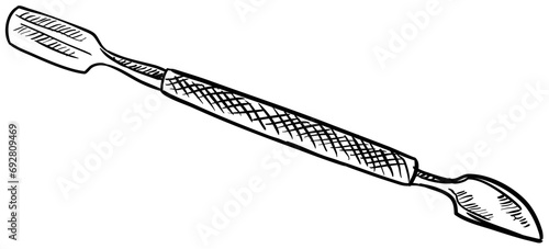 cuticle pusher handdrawn illustration