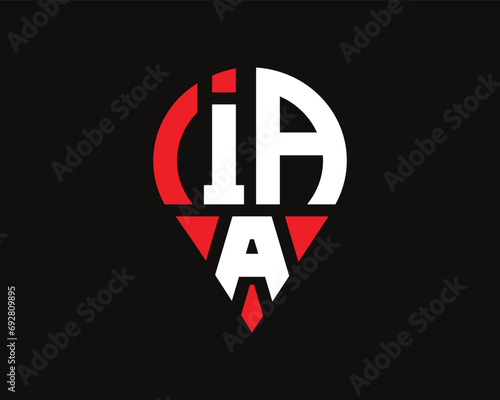 IAA letter location shape logo design.