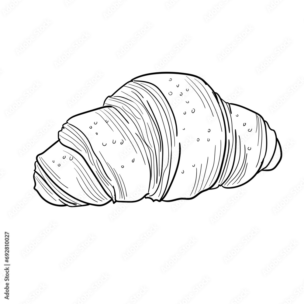 Hand Drawn Croissant 4 Hand Drawn Croissant 4