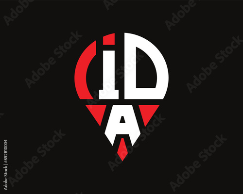 Bild auf Leinwand letter ida logo location shape logo design.