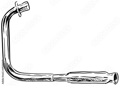 motorcycle exhaust handdrawn illustration