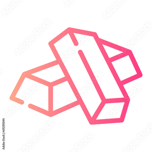 gold ingots Line Gradient Icon