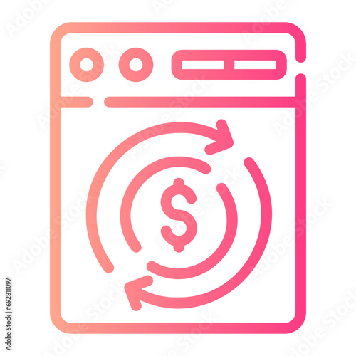 money laundering Line Gradient Icon