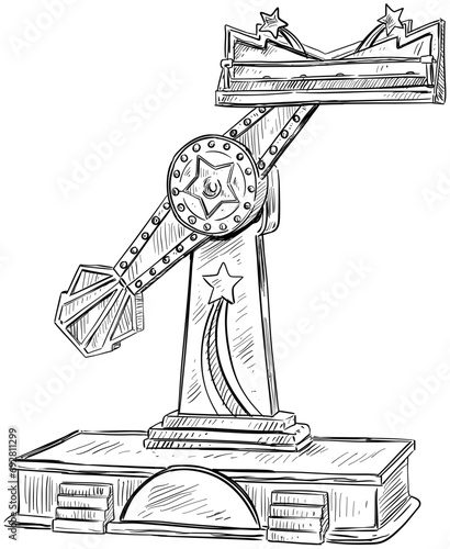 amusement park rides handdrawn illustration