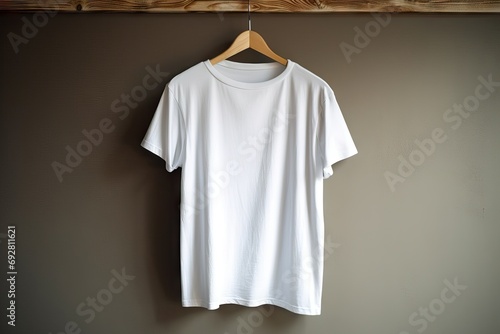 image hanger wooden hanging shirt  t white hanger clothing fashion textile garment coathanger man tshirt single object indoor retail closeup store background design closet blank wood material