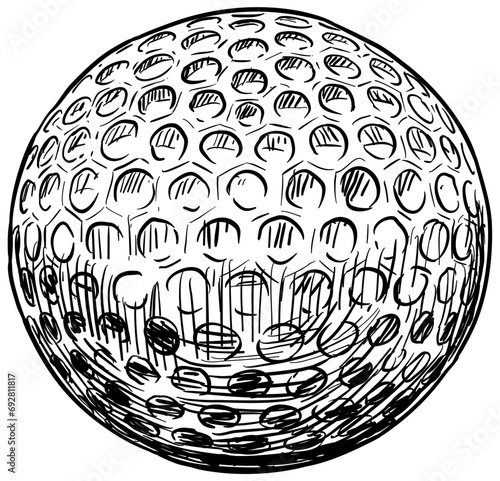 golf ball handdrawn illustration