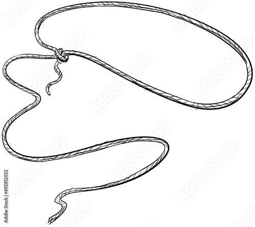 cowboy lasso handdrawn illustration