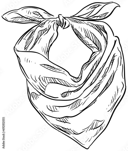cowboy bandana wild handdrawn illustration