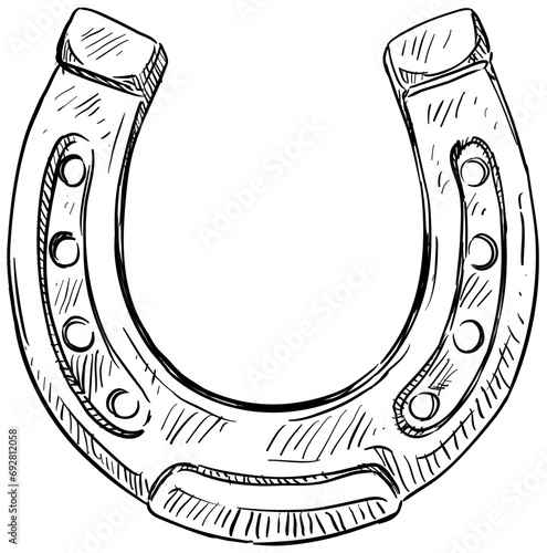 horseshoe handdrawn illustration