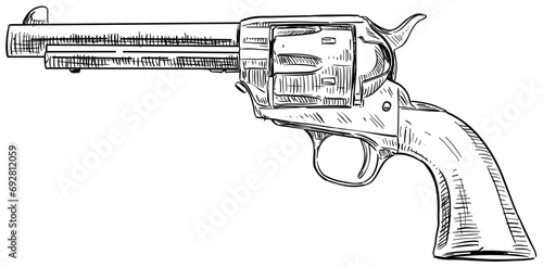 cowboy weapon handdrawn illustration