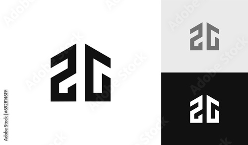 Letter 2G initial with house shape logo design © Pirage Design