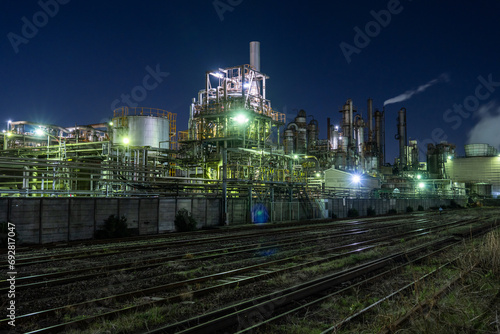 川崎市千鳥町の工場夜景 Night view of a factory in Chidori-cho, Kawasaki City