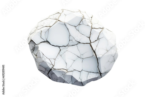 a cracked marble stone, transparent background, isolated image, generative AI