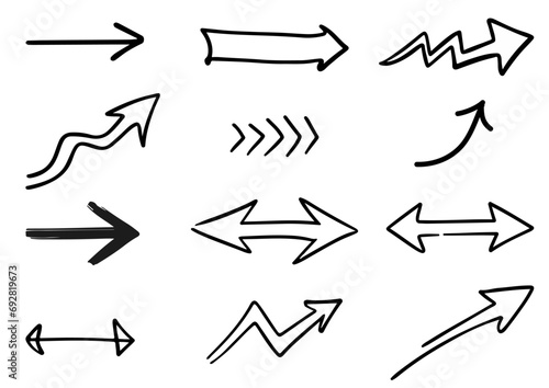 いたずら書き風ゆるい矢印アイコンセット