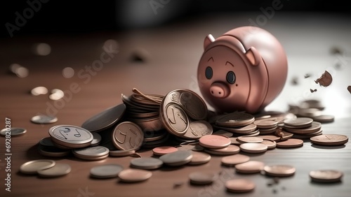 coins on a wooden table