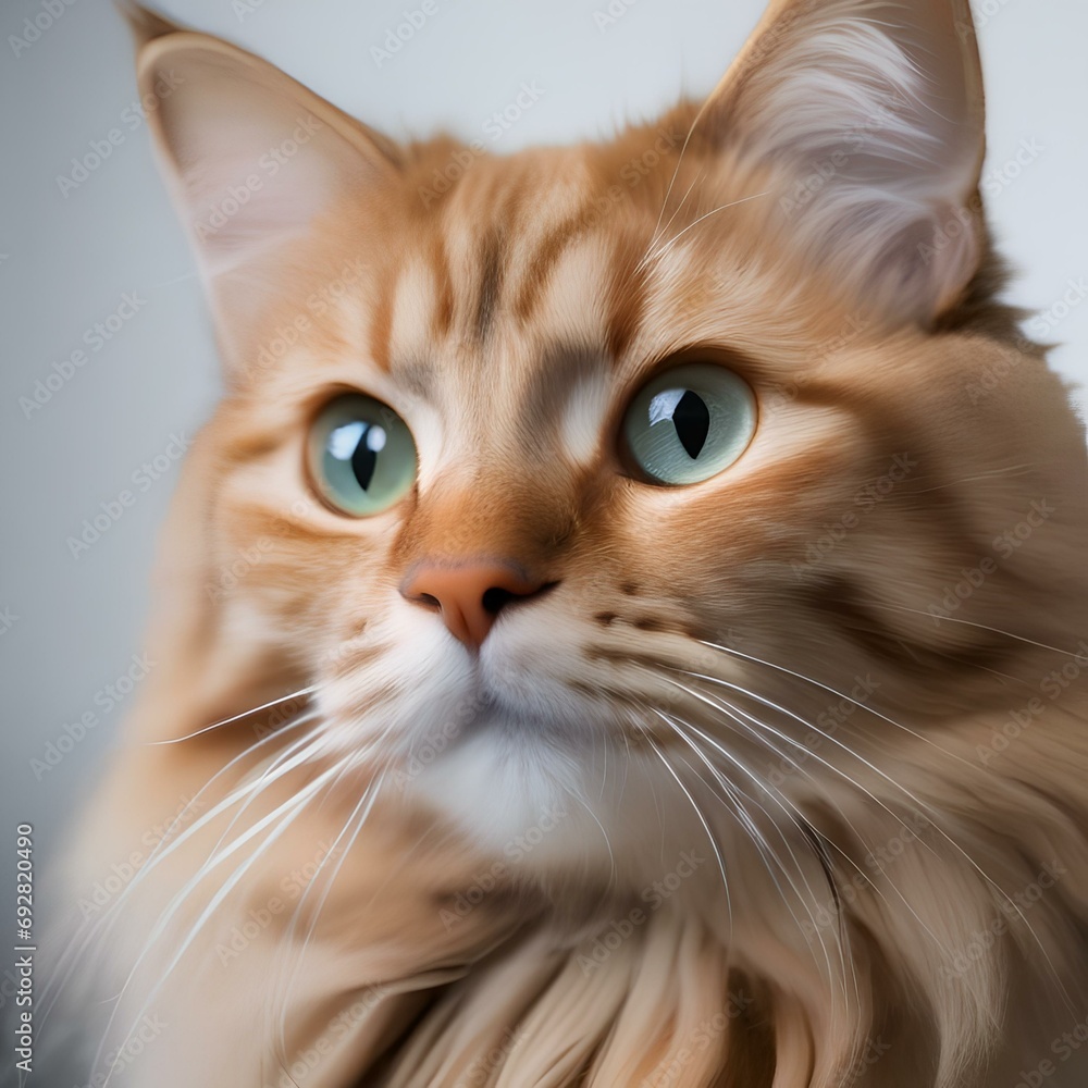 A playful portrait of a American Curl cat with its distinctively curled ears1