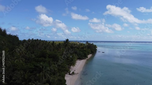 Wallpaper Mural Paradise aerial rises over palm tree tropical south seas island shore Torontodigital.ca