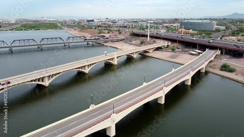 Bridges over Salt River in Tempe, Arizona photo