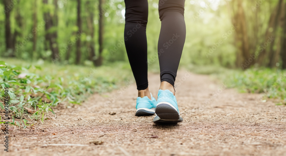 woman running on the road