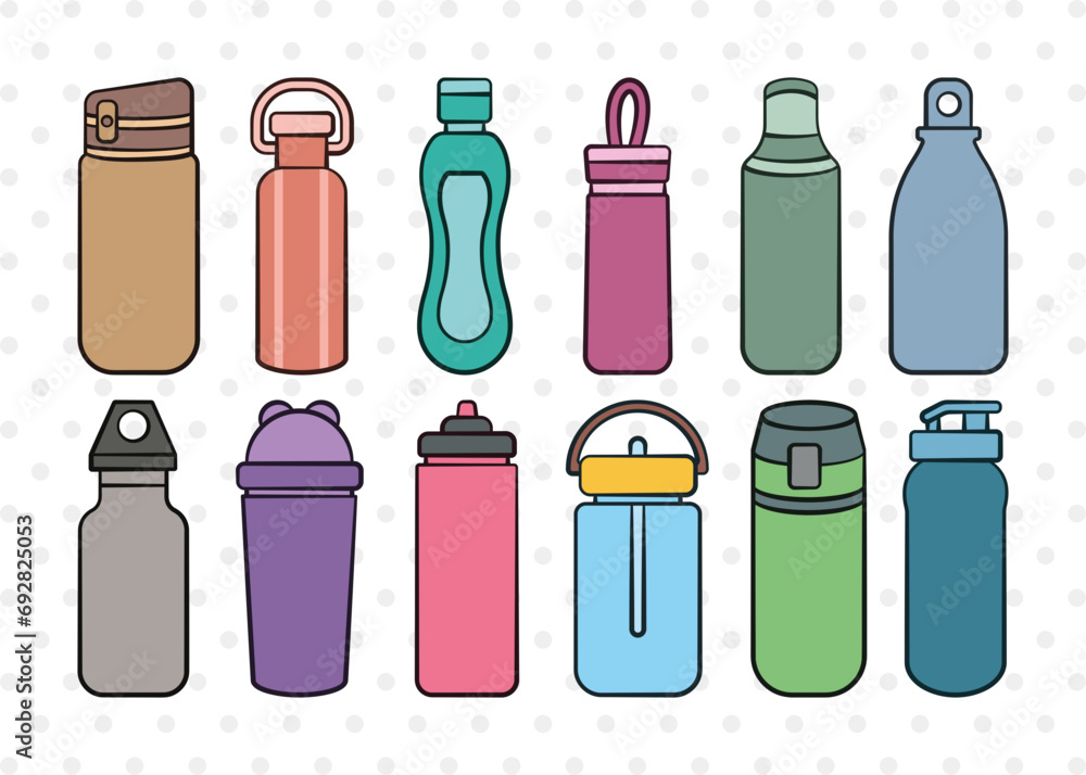 Vetor de School Drinks Bottle SVG, Drinks Bottle Clipart, Water Pot Svg ...