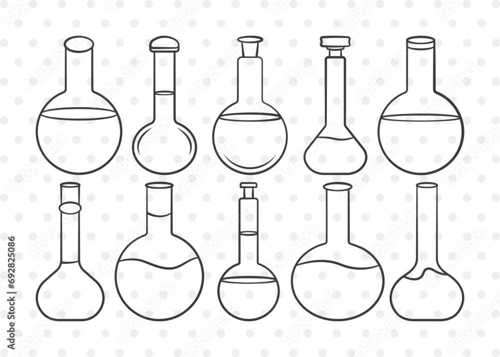 Volumetric Flask Svg, Volumetric Flask Clipart, Lab Equipment Svg