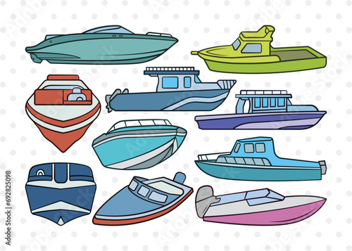 Speed Boat SVG, Speed Boat Clipart, Motor Boat Svg, Yacht Svg, Boat Svg, Speed Boat Bundle