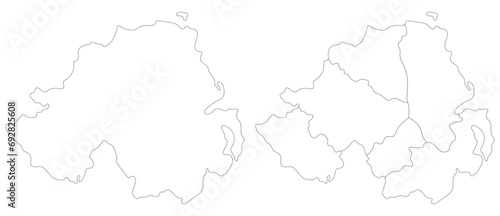 Northern Ireland map. Map of Northern Ireland in set photo