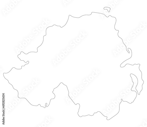 Northern Ireland map. Map of Northern Ireland in white color