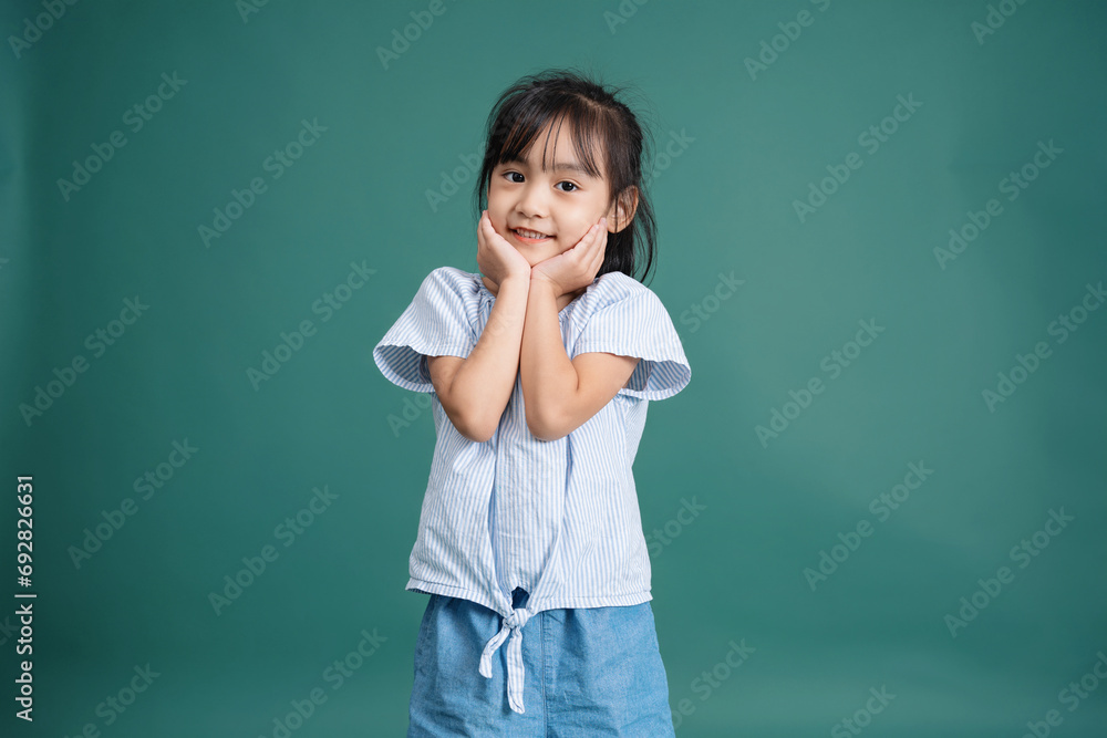 Photo of Asian baby girl on background