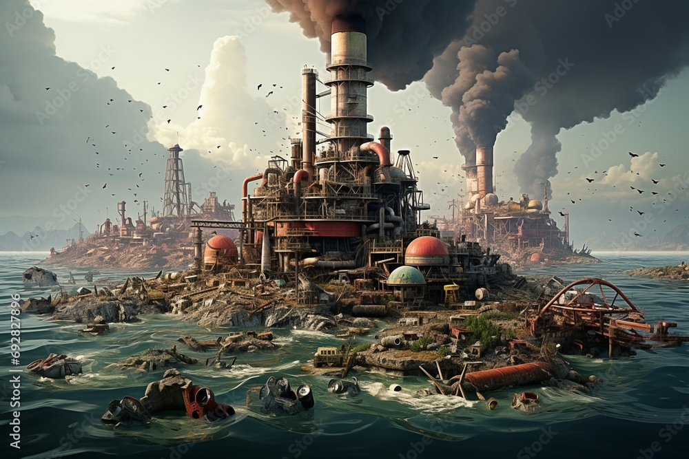 sea ​​water pollution by industrial waste