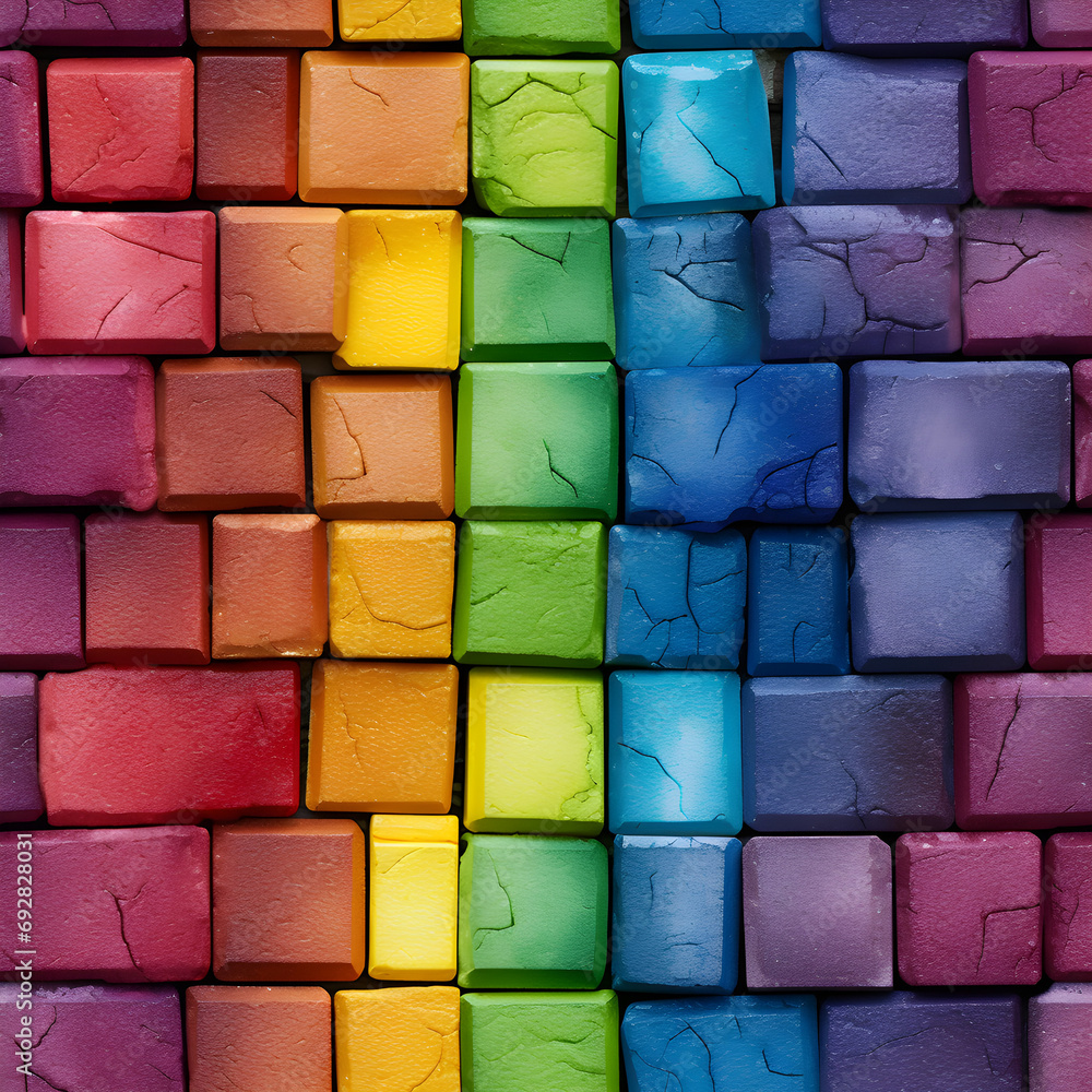 seamless rainbow blocks texture pattern