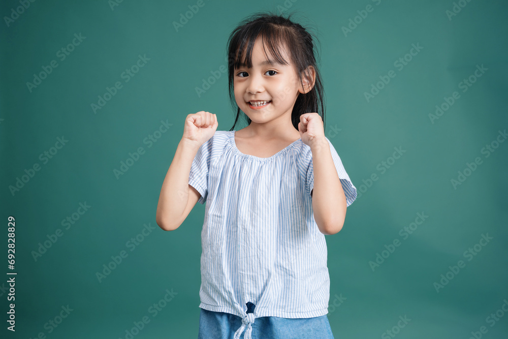 Photo of Asian baby girl on background