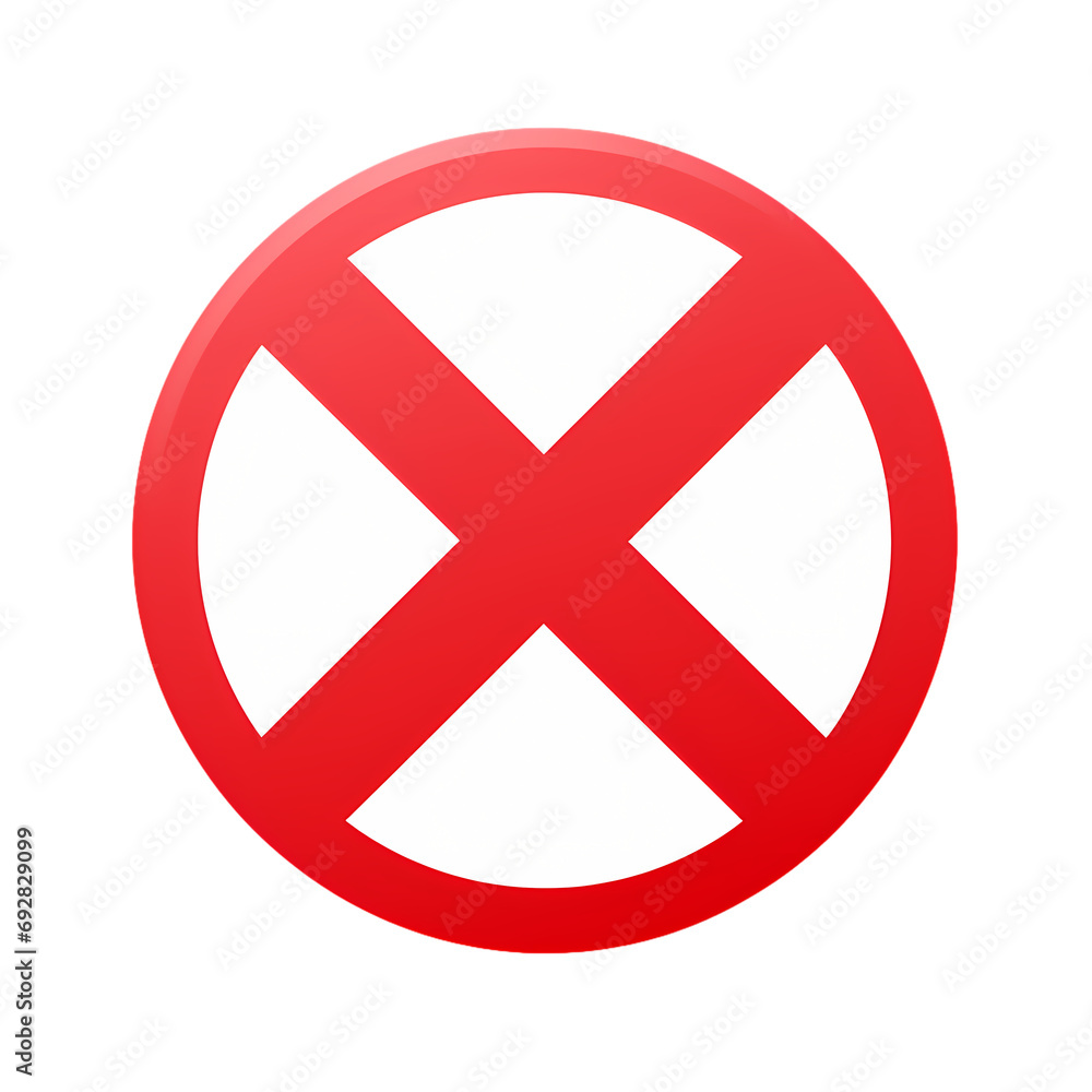 Red cross mark icon isolated on transparent background Red cross mark icon isolated on transparent background