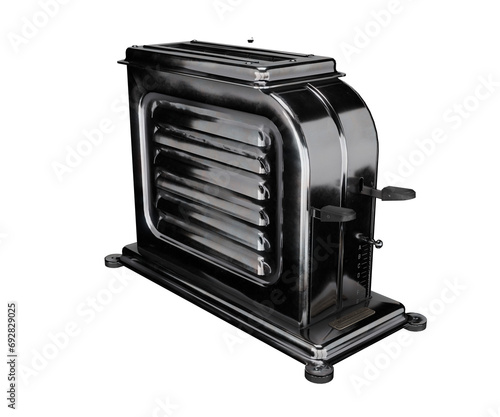 3d rendering silver vintage toaster