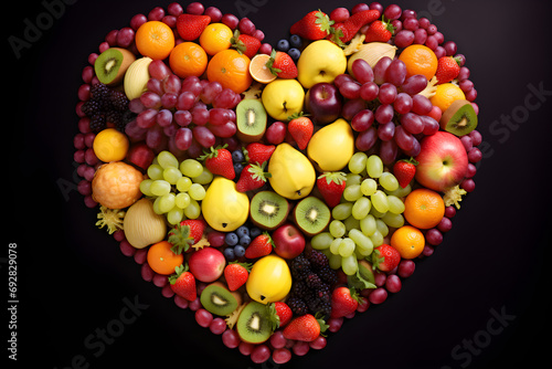 beautiful heart shape fruit arrangement